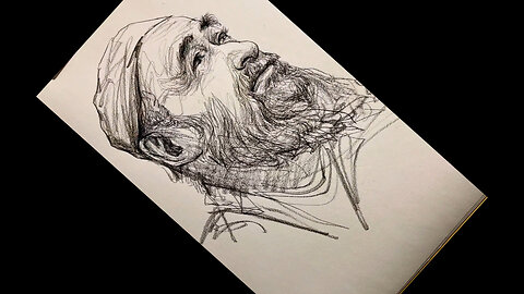 Quick Drawing Realistic Face old man