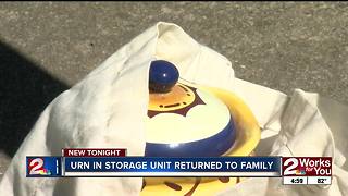 Urn found in storage unit returned to family