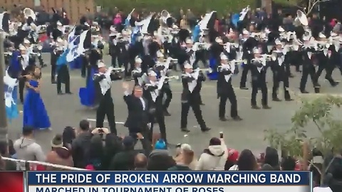 Pride of Broke Arrow marching band marches in Tournament of Roses