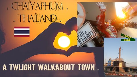 A Twilight Walkabout Town At Sundown -Through Chaiyaphum City Central Isaan Northeastern Thailand TV