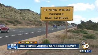 High winds whip across San Diego County