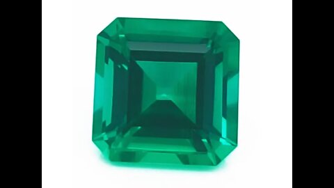 Chatham Created Square Octagon Emeralds: Lab grown square octagon emeralds
