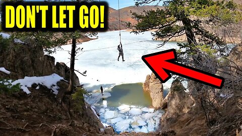 DEADLY ROPE SWING INTO FROZEN LAKE!