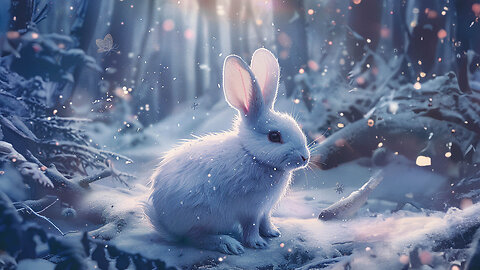 Sleepy Baby Bunny In A Snowy Wonderland 🐇 4 HR Asmr | Relaxing Sleep Sounds 🌙