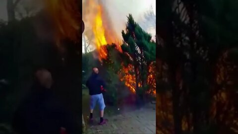 Guy starts a fire and chaos erupts!