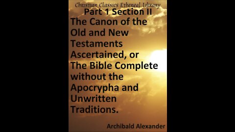 The Canon of the Old and New Testaments, Part 1 Section 2