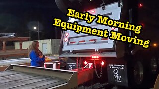 Early Morning Equipment Moving With A Kenworth T880 Super Dump, Dump Truck.