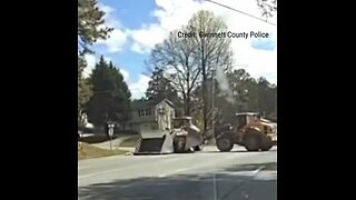 Police Chase Chase Ends With 75K Pound Front Loader Battle