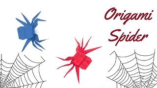 Origami paper spider with Sky