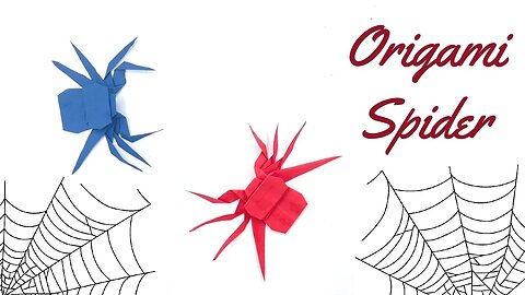 Origami paper spider with Sky