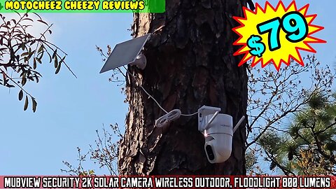 MUBVIEW WIFI Security Camera Solar Outdoor, 2K Solar, 360°PTZ 800 Lumens ,Light, Siren, intercom