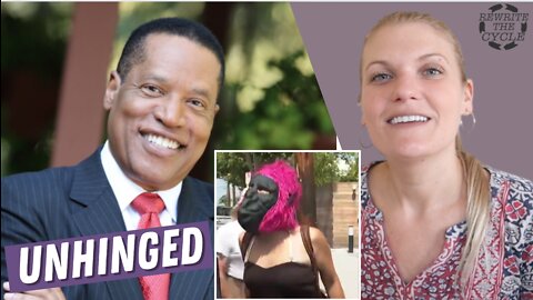 Larry Elder Attacked By White Leftist In Gorilla Mask!