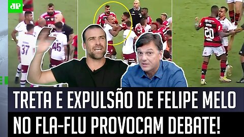 "Cara, a VERDADE é que o Felipe Melo foi..." TRETA e EXPULSÃO em Flamengo x Fluminense geram DEBATE!