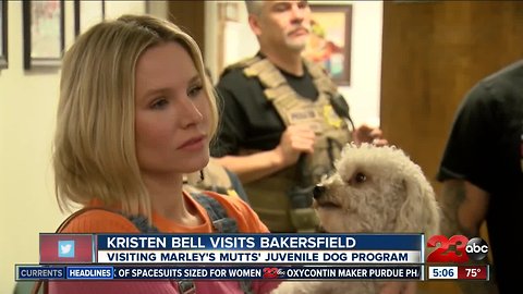Kristen Bell visits Marley's Mutts' Juvenile Dog Program