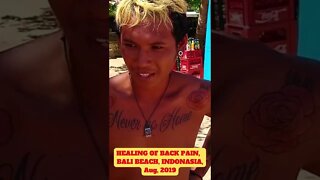 HEALING OF BACK PAIN IN BALI BEACH, INDONASIA, 2019