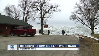 Large ice shoves form on Lake Winnebago