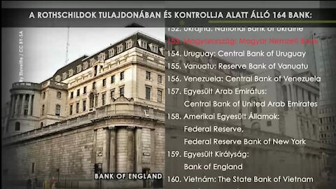 Rothschildok tulajdonában álló bankok listája és ellenőrzése alatt levő bankok listája