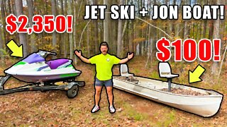 WORLD'S FIRST Marketplace Jet Ski - Jon Boat Build! Pt. 1