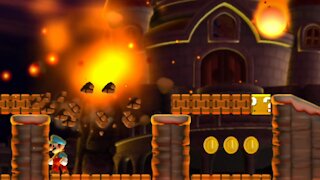 Peach's Castle-1 Meteor Moat and Secret Exit (All Star Coins) New Super Mario Bros U Deluxe