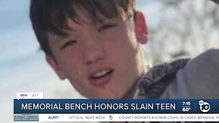 Memorial bench honors slain teen