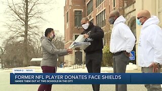 Former NFL player donates face shields