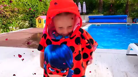Nastya prevents her dad from working and a new waterslide