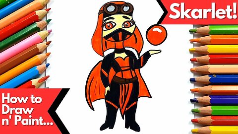 How to Draw and Paint Skarlet from Mortal Kombat Chibi Version