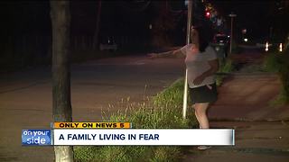 Akron mother fears for her family's lives after a series of shot rang outside her home