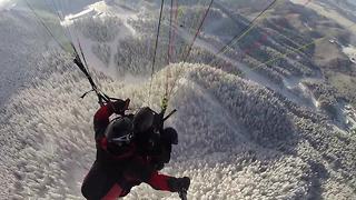 Daredevils speed fly over a winter wonderland!