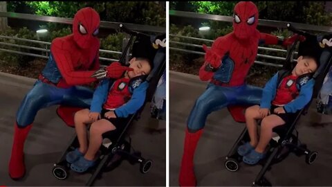 Spider-Man makes the funniest photos with sleeping fan