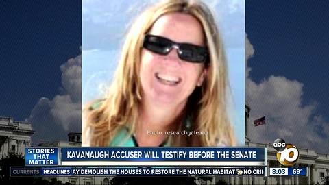 Kavanaugh accuser will testify before the senate
