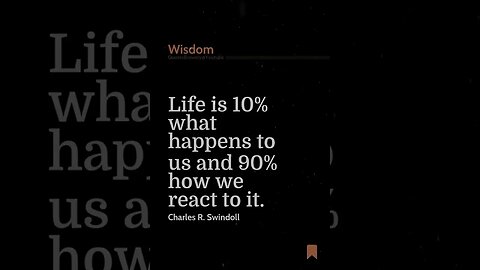Life Is 10% What Happens To Us And 90% How We Re... | Wisdom Quote By The Author Charles R. Swindoll