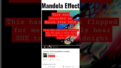 Don't stop Believin' by Journey has flipped back to the correct lyrics after 5 years #mandelaeffect
