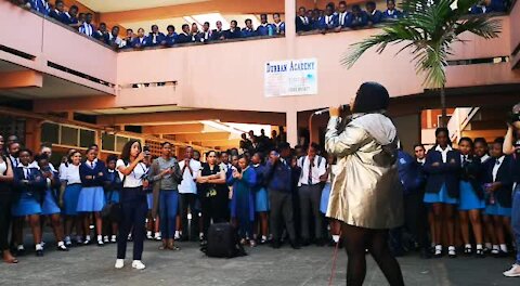 SOUTH AFRICA -Durban - Shekhinah visit Durban schools (Videos) (WNf)