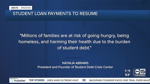 Student loan payments to resume