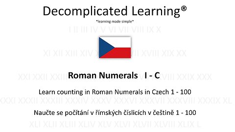 Counting with Roman Numerals Czech