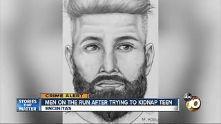 Men on the run after trying to kidnap teen