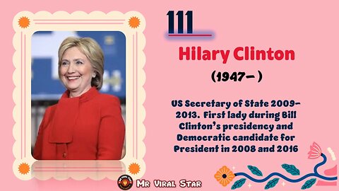 Hilary Clinton(1947– ) | TOP 150 Women That CHANGED THE WORLD | Short Biography