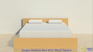 Simple Platform Bed with Wood Texture