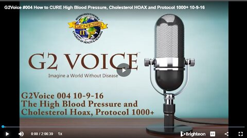 G2Voice #004 How to CURE High Blood Pressure, Cholesterol HOAX and Protocol 1000+ 10-9-16 MMS