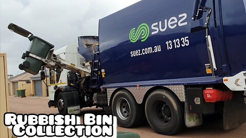 Rubbish Bin collection here in Australia, garbage truck on route, rubbish day