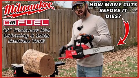 Milwaukee M18 Fuel 16" Chainsaw Unboxing & Runtime Test! How Many Cuts On A 12Ah Battery?