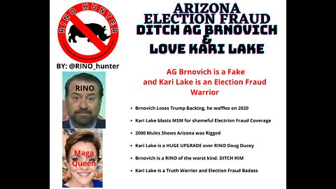 ARIZONA ELECTION FRAUD - (Ditch AG Brnovich) - Kari Lake Truth Warrior