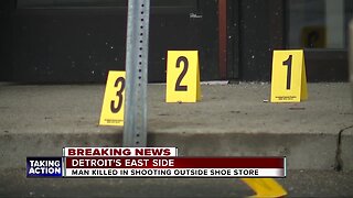 Man killed in shooting outside shoe store on Detroit's east side