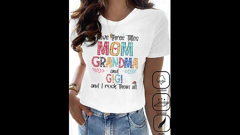 I Have Three Titles Mom Grandma And Gigi And I Rock Them All T-Shirt for women