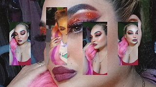 red glitter eyeshadow makeup tutorial