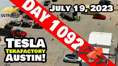 MODEL Ys SHOOTING OUT OF GIGA TEXAS! - Tesla Gigafactory Austin 4K Day 1092 - 7/19/23 - Tesla Texas
