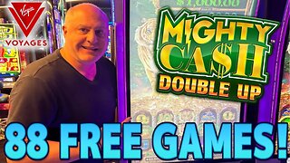 OMG! 88 FREE GAMES Playing High Limit MIGHTY CASH at Sea!