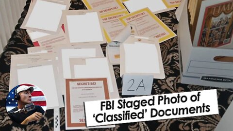 FBI Staged Photo of Alleged ‘Classified’ Documents Perfectly Lined Up on Mar-a-Lago Carpet