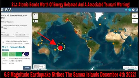 6.9 Magnitude Earthquake Strikes Samoa December 4th 2022!